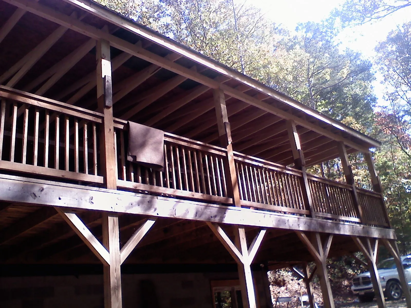Timber framing under a new elevated porch and deck — Roof Leak Repair in Napa by Roofing Brothers